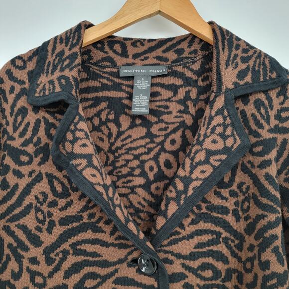 Josephine‎ Chaus Women's Animal Print Cardigan Size Small - Picture 3 of 9